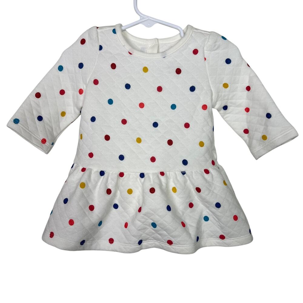 Baby Gap NWT 3-6 months Quilted‎ Dot Dress Bloomers Long Sleeves Rainbow Dots